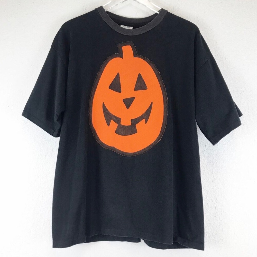 Vintage Pumpkin Jack-O'-Lantern Halloween Single Stich Fall Graphic Shirt XL